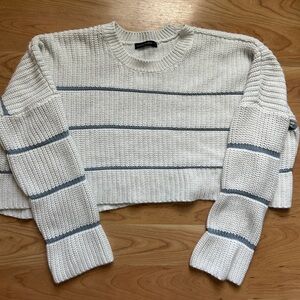 moon & madison White and blue Striped Sweater